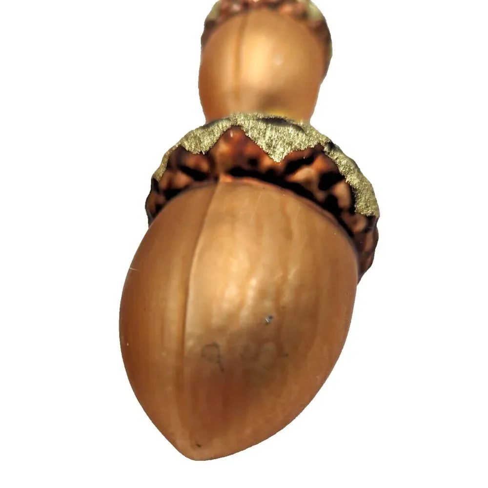 Acorn Blown Glass Ornament Lot of 6